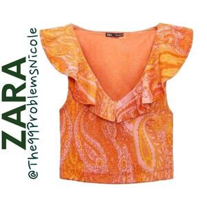 ZARA Paisley Knit Top